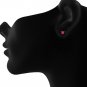 0.94CT Heart Shape Ruby Solitaire 14k Yellow Gold Plated Over 925 Sterling Silver Stud Earrings