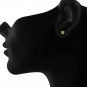 5mm Heart Green Peridot Stone Stud Solitaire Heart Earrings Yellow Gold Plated over 925 Silver