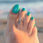 Silver Dew Swirl 925 Sterling Silver Stylish Adjustable Toe Ring Gift For Her
