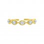 Silver Dew 925 Sterling Silver Gold Plated Marquise Shape CZ Diamond Adjustable Toe Ring For Women