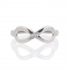 Silver Dew Infinity Solitaire Adjustable Toe Ring in 925 Sterling Silver with 14k White Gold Plated