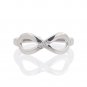 Silver Dew Infinity Solitaire Adjustable Toe Ring in 925 Sterling Silver with 14k White Gold Plated