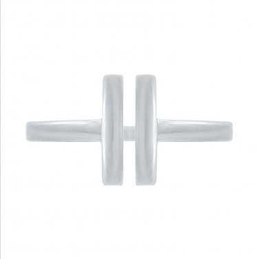 Silver Dew Parallel Bar 925 Sterling Silver Adjustable Toe Ring For Women in White Gold Plated