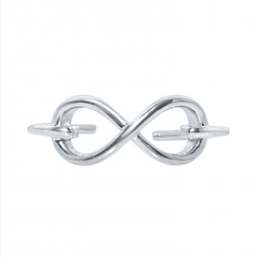 Silver Dew 925 Sterling Silver Infinity Adjustable Toe Ring 14k white Gold Plated