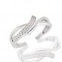 Silver Dew 925 Sterling Silver Gold Plated Infinity CZ Diamond Adjustable Toe Ring For Women
