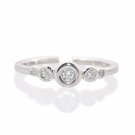 Silver Dew Five Stone CZ Diamond Toe Ring Adjustable Toe Ring 925 Silver 14k White Gold Over