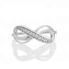 Silver Dew Infinity Adjustable Toe Ring for Women CZ Diamond Toe Ring 925 Silver 14k White Gold Over