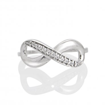 Silver Dew Infinity Adjustable Toe Ring for Women CZ Diamond Toe Ring 925 Silver 14k White Gold Over