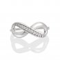 Silver Dew Infinity Adjustable Toe Ring for Women CZ Diamond Toe Ring 925 Silver 14k White Gold Over