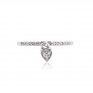 Silver Dew Drop Heart Toe Ring Heart Toe Ring CZ Diamond Toe Ring 925 Silver 14k White Gold Over