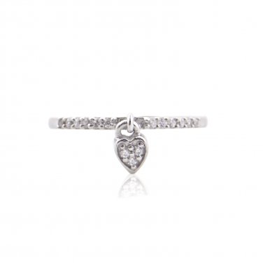 Silver Dew Drop Heart Toe Ring Heart Toe Ring CZ Diamond Toe Ring 925 Silver 14k White Gold Over