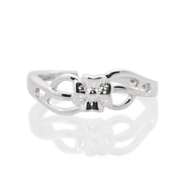 Silver Dew Clover Toe Ring Flower Toe Ring Adjustable Toe Ring Sterling Silver 14k White Gold Over