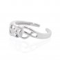 Silver Dew Clover Toe Ring Flower Toe Ring Adjustable Toe Ring Sterling Silver 14k White Gold Over
