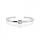 Silver Dew Solitaire Toe Ring Princess Cut CZ Diamond Toe Ring Sterling Silver 14k White Gold Over