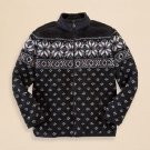 $115 Ralph lauren nordic sherpa fleece snowflake boys full zip sweater