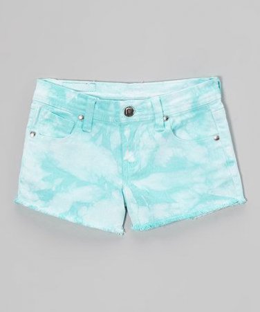 $38 Aqua Girls Tie dye denim shorts size 6
