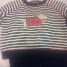 $30 Little me black quilted dog  pant set. baby  6 months