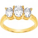 3-Stone Past, Present, Future Oval Moissanite Anniversary Band