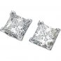 Princess Style Square Brilliant Cut Moissanite Stud Earrings .50 ct tw