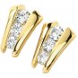 Moissanite 3-Stone Ladder Earrings*