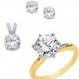 Moissanite Round Cut Engagement Set