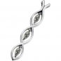 3-Stone Vertical Moissanite Marquise Pendant