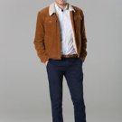Polar White Men's Brown Western Cord Jacket With Faux Fur Lining