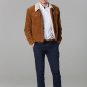 Polar White Men's Brown Western Cord Jacket With Faux Fur Lining