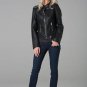 POLAR WHITES WOMEN LADIES BLACK FAUX LEATHER COLLARLES R1 BIKER JACKET (RRP £64)