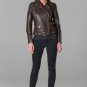 POLAR WHITES WOMENS BROWN STRUCTURED SHOULDER BIKER JACKET