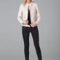 POLAR WHITES WOMENS LADIES WHITE FAUX LEATHER RACING BIKER  JACKET 101W RRP £59