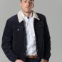 Polar White Men's Navy Western Cord Jacket With Faux Fur Lining