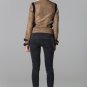 POLAR WHITES WOMENS LADIES BROWN FAUX LEATHER BUCKLE R12 BIKER JACKET