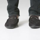 POLAR WHITES FUR INNER LOAFERS IN BLACK