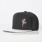 Polar white men / women black with white Sneak print faux leather peak Snapback