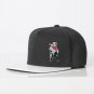 Polar white men / women black with white Sneak print faux leather peak Snapback