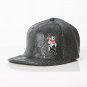 Polar whites womens / mens black faux leather Sneak print cap
