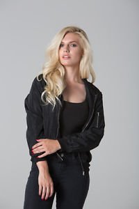POLAR WHITES BLACK BOMBER JACKET