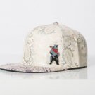 Polar whites purple and white faux leather paisley print cap