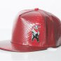 Polar whites mens red faux leather Snake print cap