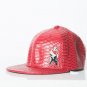 Polar whites mens red faux leather python print cap