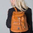 POLAR WHITES DOUBLE ZIPPER FAUX LEATHER TAN BACKPACK (STYLE10)