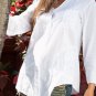 Organic Gauze Cotton Crochet front Pocket Pleated Back " Vale" Long Blouse