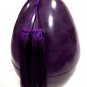 Moroccan Handpainted Terracotta Ceramic Egg Shape Lidded Jar Tassel Decor Purple