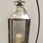Moroccan Star Lantern Silver Metal & Glass Hanging Votive Lamp Candle Medium