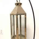 Moroccan Hexagonal Lantern Silver Metal & Glass Hanging Votive Lamp Candle Large