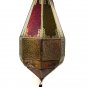 Moroccan Hanging Pendant Lantern Carved Brass Finish & Stained Glass Lamp