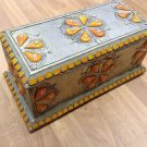 Moroccan Treasure Chest Trunk Jewelry Box Inlaid Dye Camel Bone & Hammered Metal
