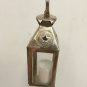 Moroccan Star Lantern Silver Metal & Glass Hanging Votive Lamp Candle Small