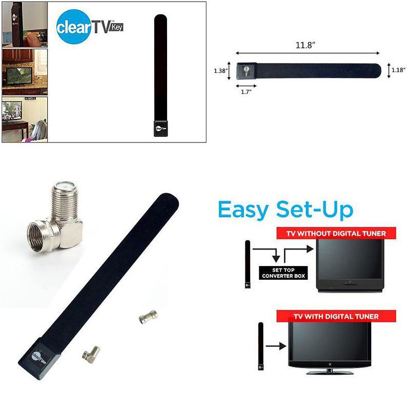 Clear TV Key HDTV FREE TV Digital Indoor Antenna Fast & Easy Setup ...